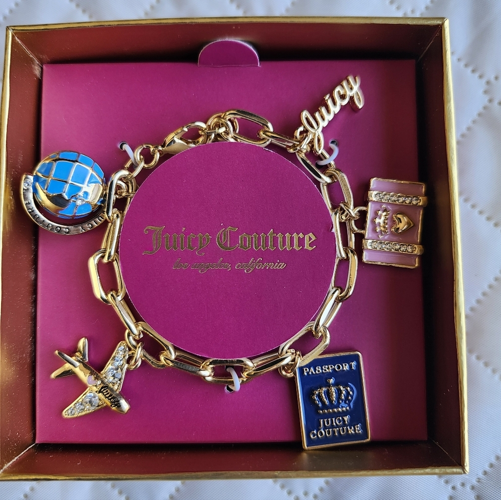 Juicy Couture Gold Travel Charm Bracelet
